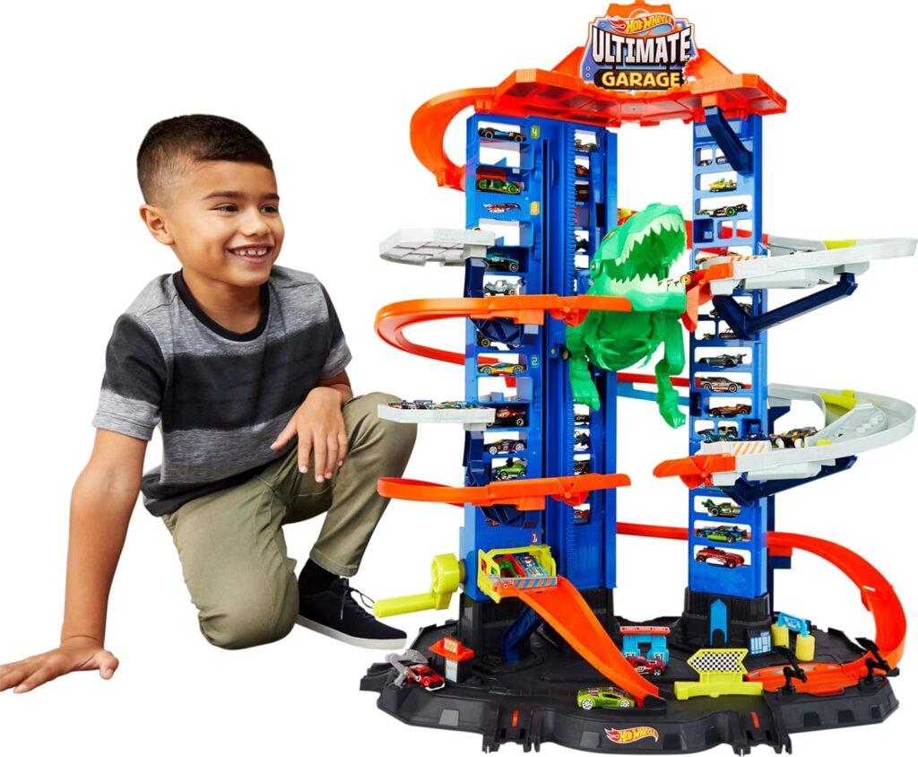 Hot Wheels City Ultimate Garage con T-Rex Robótico: La Pista Definitiva para los Amantes de los Autos de Juguete